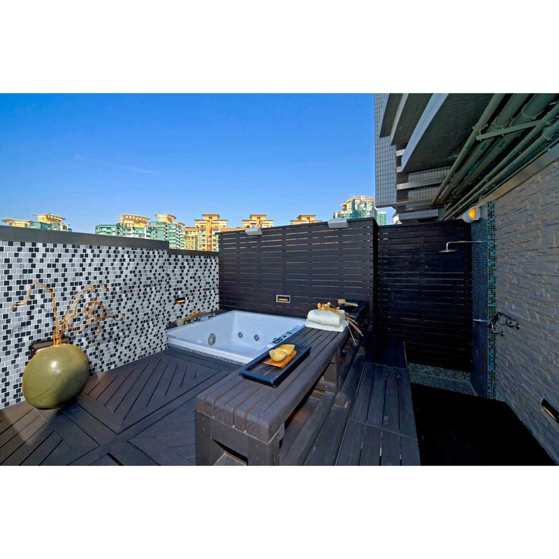 Carreau de piscine mosaïque en verre translucide en plastique, Gris