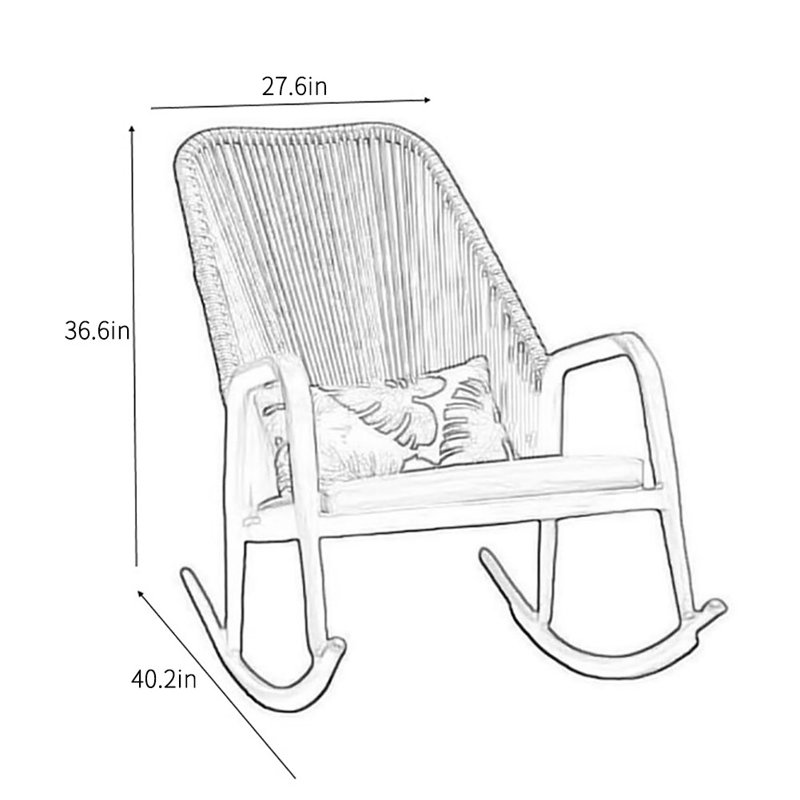 Chaise berçante simple simple et moderne, Brun