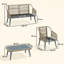 Outsunny 4 Piece Rattan Garden Furniture Set with Loveseat-278050933-278050936