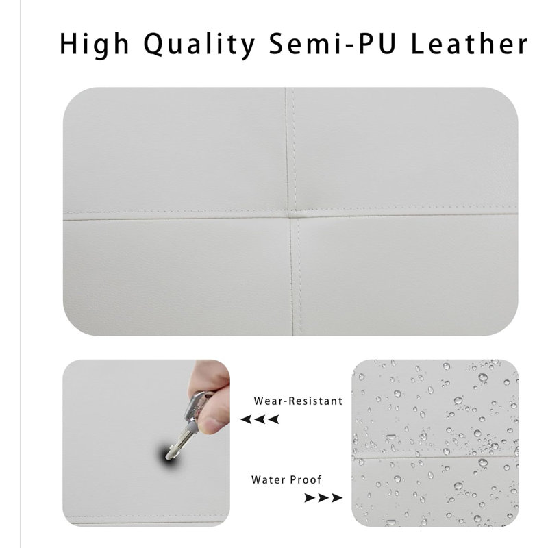 Canapé modulaire en similicuir 3 pièces, Simili cuir blanc