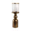 Porte-bougie moderne en métal et verre avec base décorative en fer-892749773