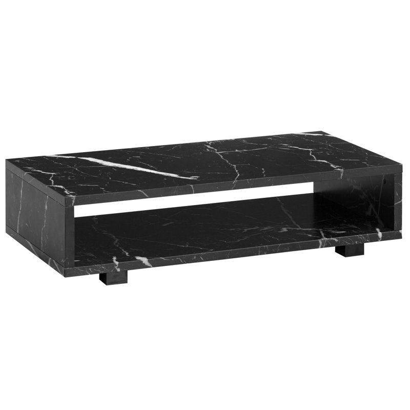 Coffee table 100 cm concrete look living room table sofa table storage space, Black