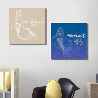 «Be a Mermaid and Mermaid Vibes», ensemble de 2 impressions
