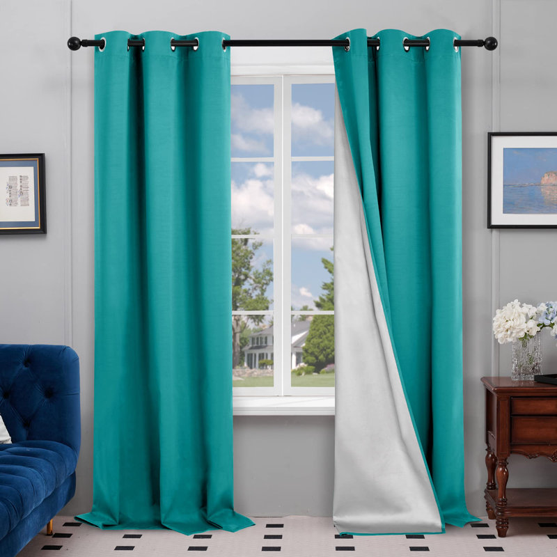 Centerview Blackout Curtains / Drapes Pair, Teal, 42" W x 84" L