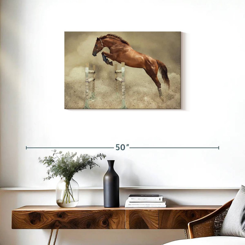 Powerful Jumping Horse, 20" H x 30" W