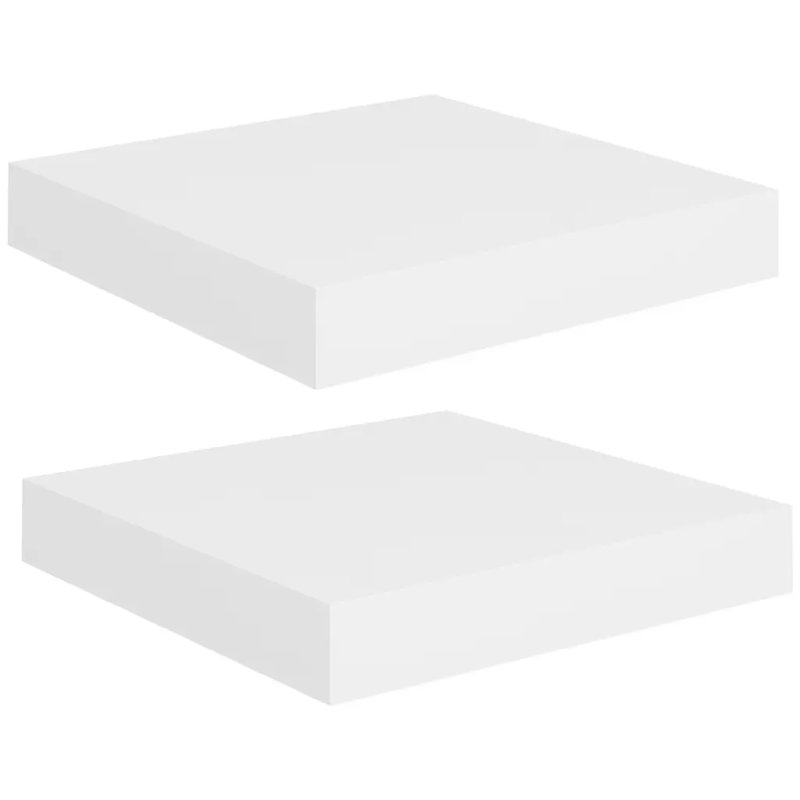 Arson 2 Piece Floating Shelf, White, 3.8cm H x 23.5cm W x 23cm D