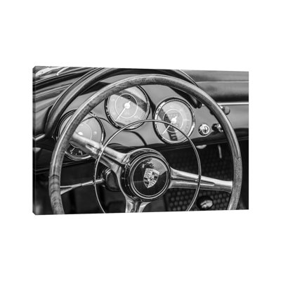 " USA, Massachusetts, Essex. Antique Cars, Detail Of 1963 Porsche 356 Steering Wheel " by Walter Bibikow