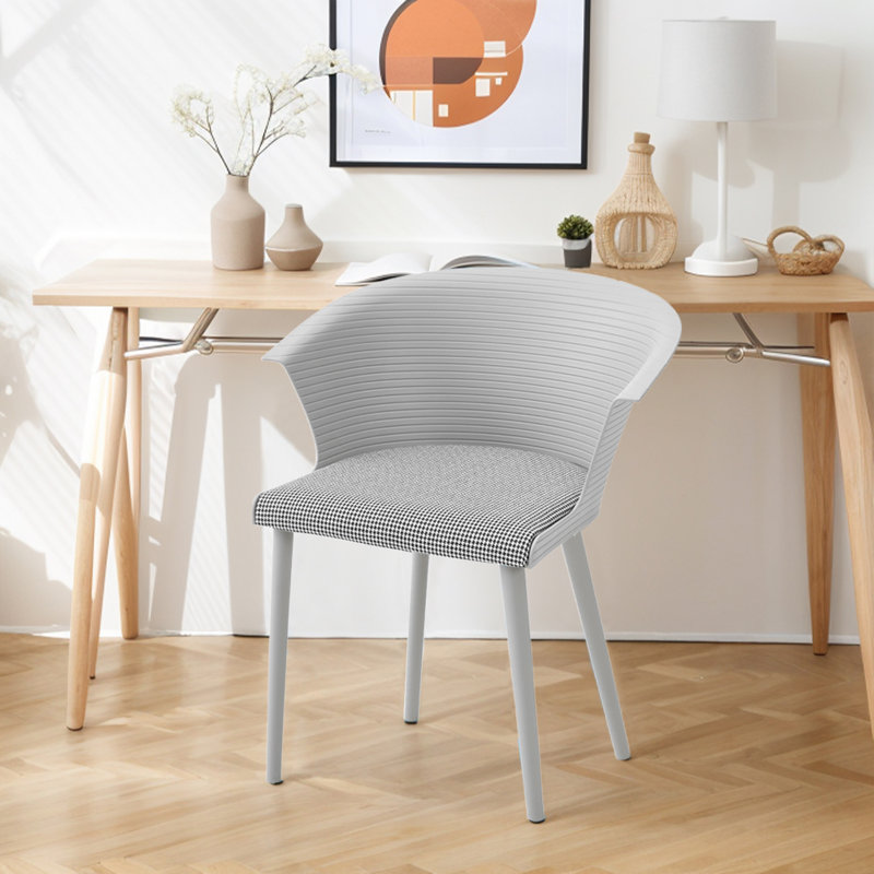 44cm H Upholstered Upholstered Back Side Chair, Grey
