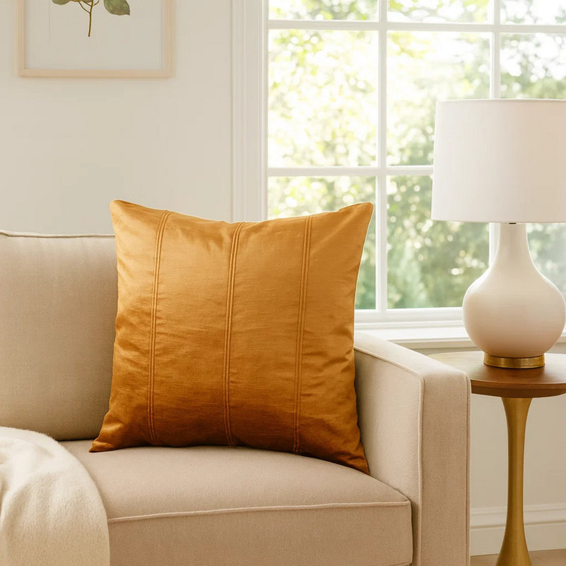 Velvet Square Pillow Cover & Insert, Copper