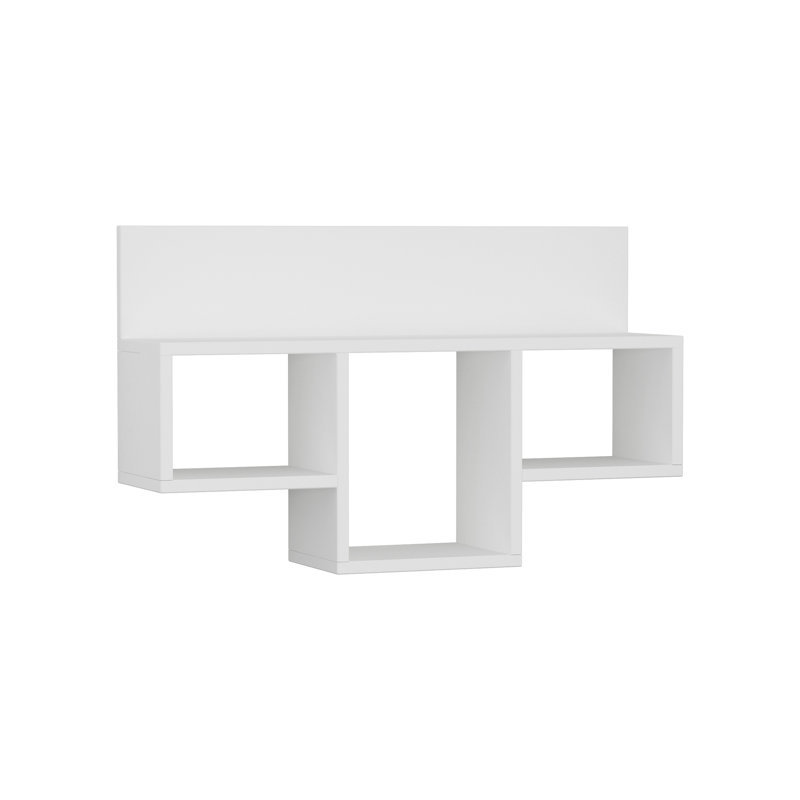 4 Piece T-Shaped Floating Shelf, White