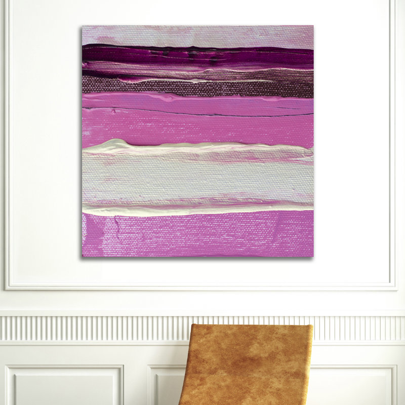 Reproduction d’art sur toile tendue "rose stripe 2" par kent youngstrom, H 30 po x l 30 po x P 1,5 po