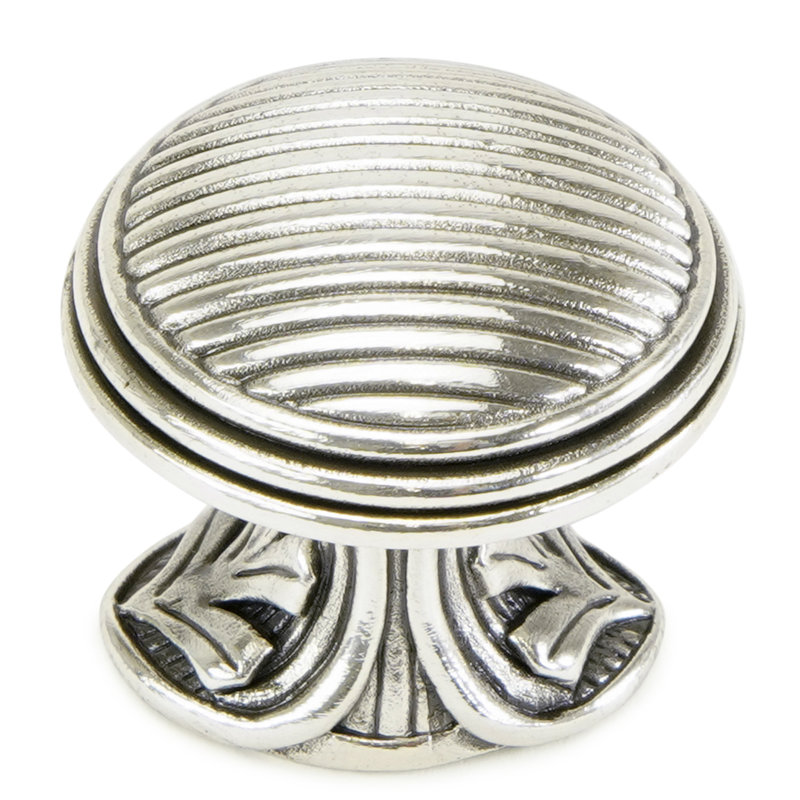 CAMBRIDGE ROUND KNOB, Burnished Silver