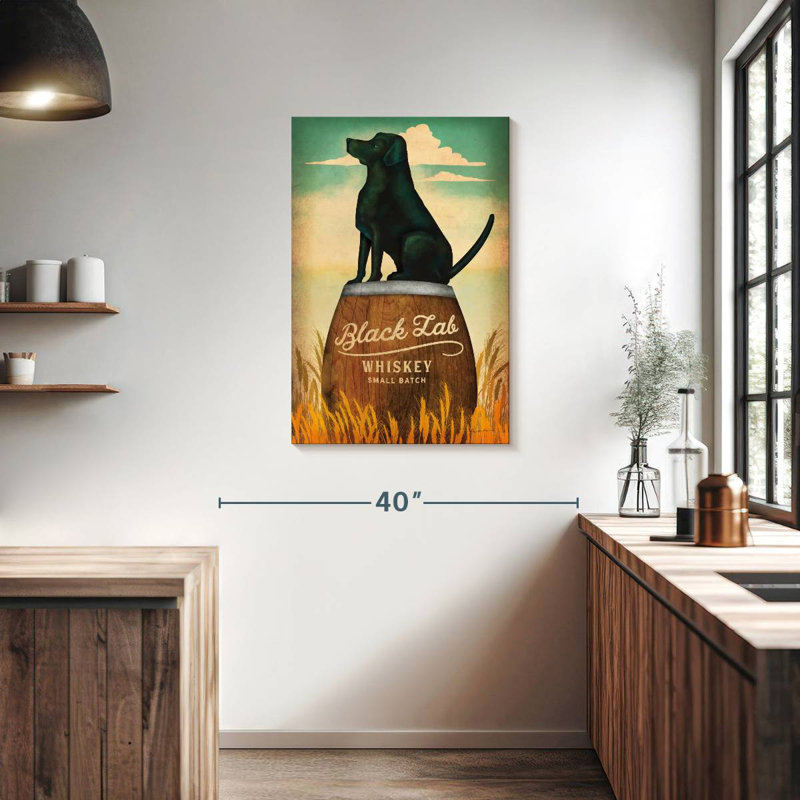 Brampt Black Lab Whiskey, 36" H x 24" W