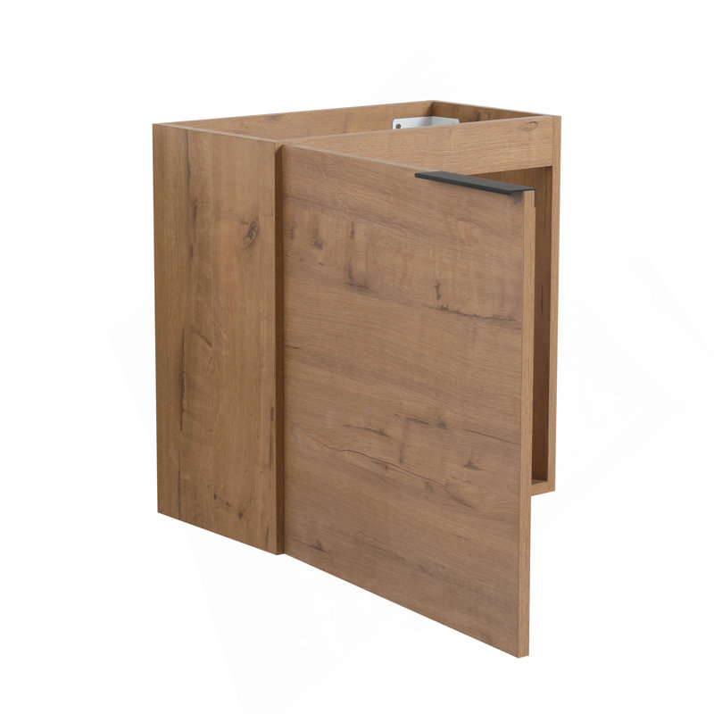 Meuble-lavabo mural 18 po avec lavabo en résine blanche et porte d'armoire à fermeture en douceur 18 po