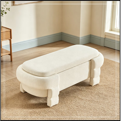 Upholstered Bench with flip top storage and sturdy legs