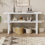 Console étroite avec plateau en marbre et tablette ouverte pour le vestibule-2126662244