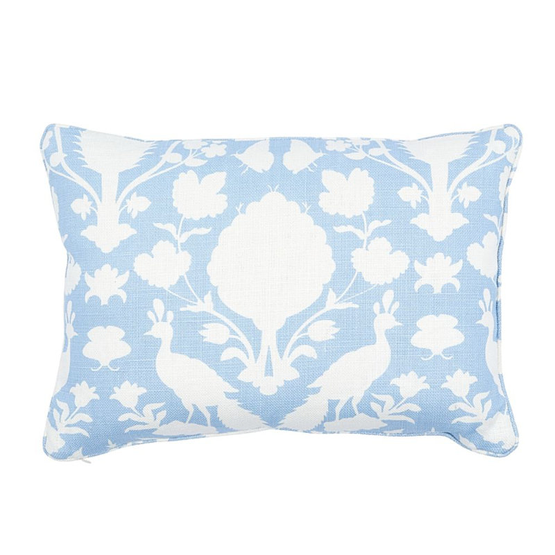 Coussin Chenonceau, Ciel / blanc, 14 po x 20 po