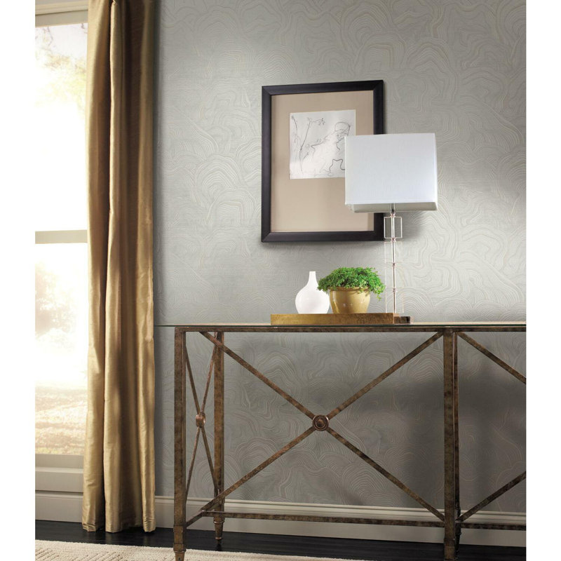 Geodes Abstract Metallic Wallpaper Double Roll, Taupe