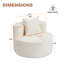 Fauteuil demi-tonneau rond en velours côtelé de 35,4 po Brigitte-197780381