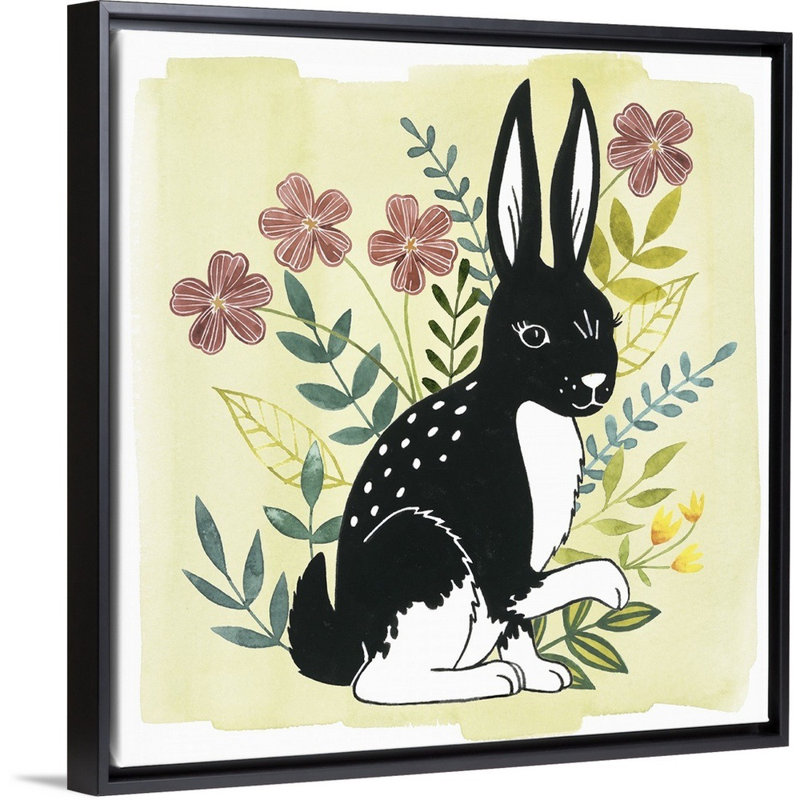 Art sur toiles floral forester iv Showers, H 24 po x l 24 po x P 1,75 po, Cadre flottant noir