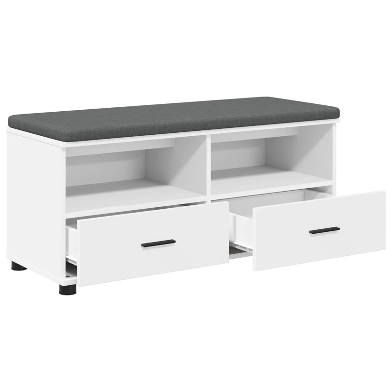 Storage Bench, White, 46cm H x 100cm W x 38cm D
