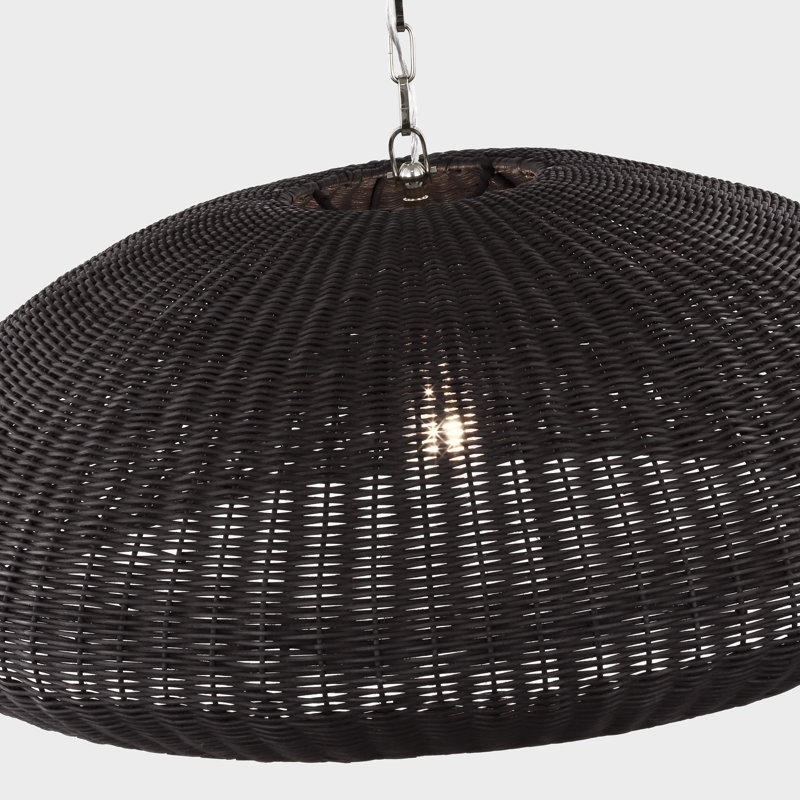 Kokomo Pendant by Chapman & Myers, 12.75" H x 32" W x 32" D, Ash, Polished Nickel
