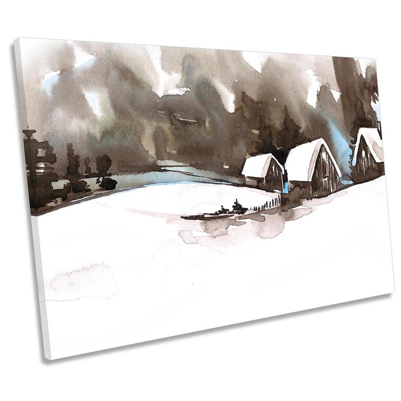Winter Scene Countryside Framed - Wrapped Canvas Print, 30.5cm H x 45.7cm W x 2cm D
