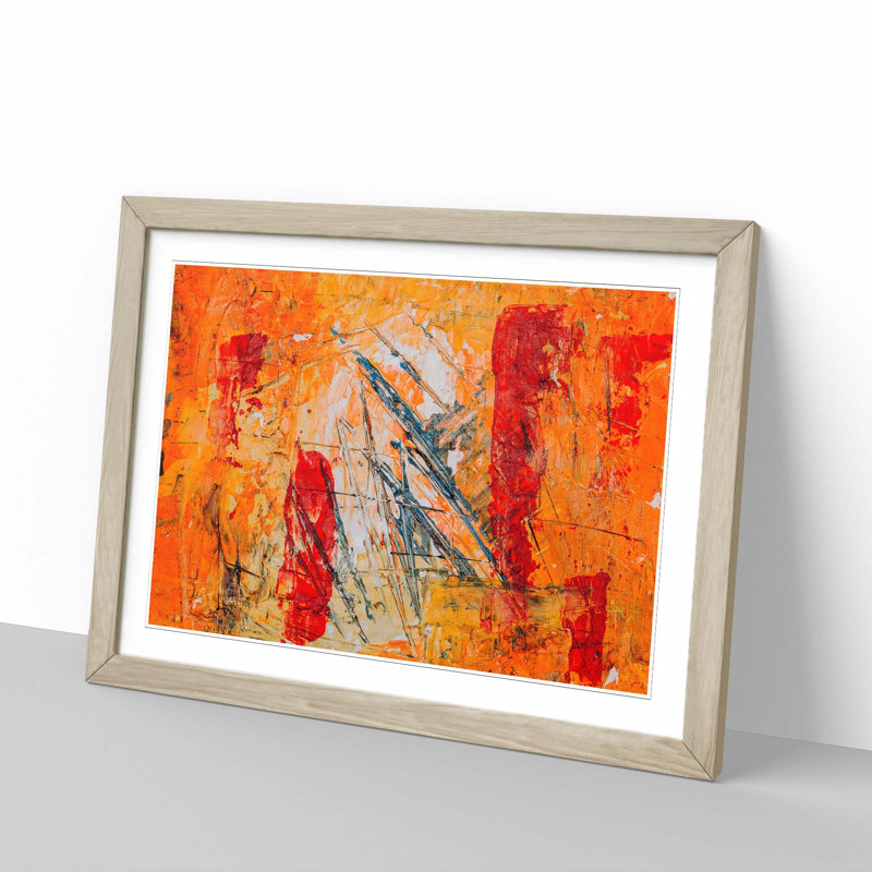 Abstract Art Painting Vol.297 by S.Johnson - Picture Frame Painting Print, 62cm H x 87cm W x 2cm D, Oak Framed