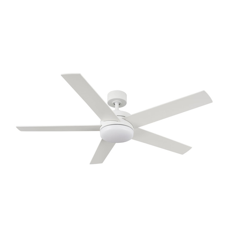 Ventilateur de plafond blanc mat à 5 pales de 52 po Langley avec télécommande, ensemble d'éclairage à DEL à intensité variable et moteur réversible