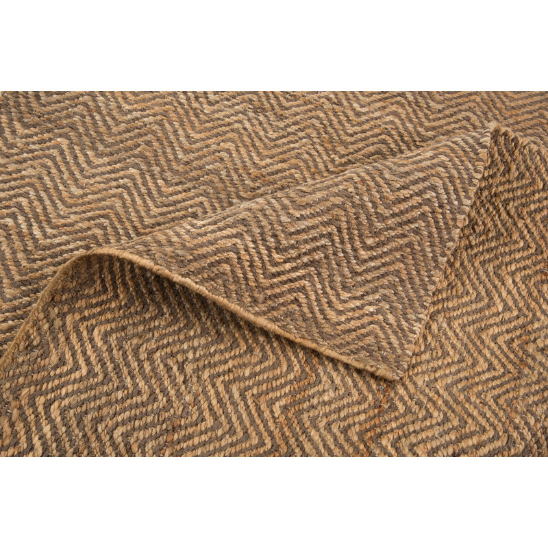 Tapis décoratif naturel tressé à la main Wolff Chevron, Rectangle 2 pi x 3 pi