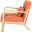 Fauteuil orange de style moderne du milieu du siècle, structure en bois d'hévéa, coussin lombaire amovible, idéal pour le salon, la chambre ou le bureau - Confortable et facile à monter