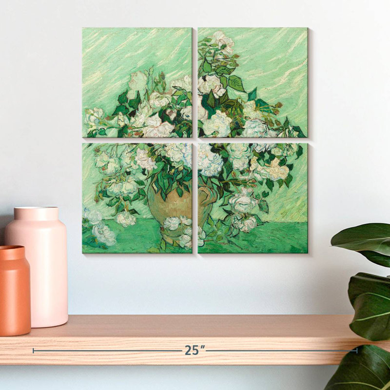 Green Field Roses, 18" H x 18" W