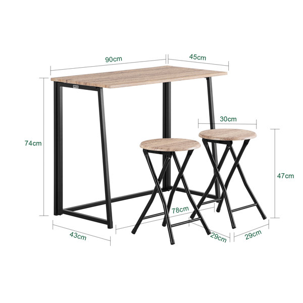 17 Stories Bologna Folding Dining Set with 2 Chairs & Reviews | Wayfair ...