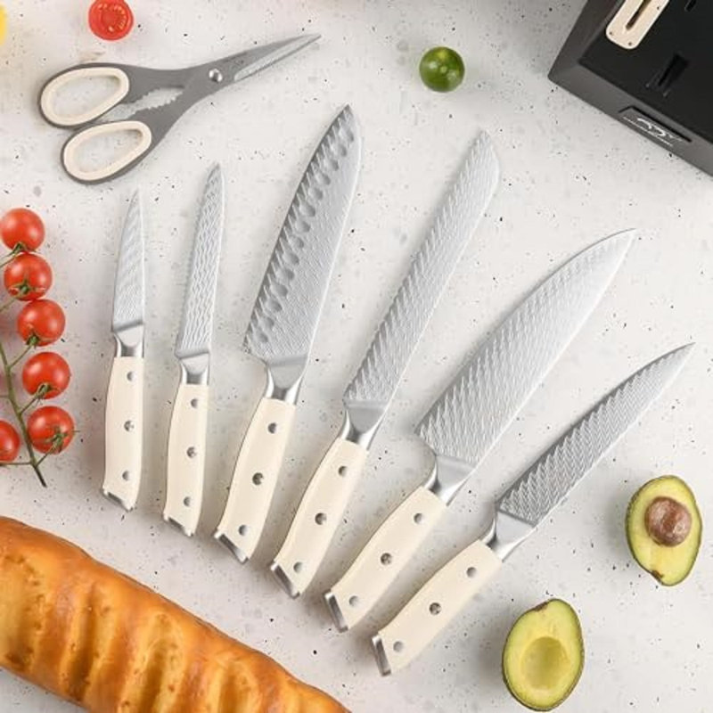 Nanfang Brothers Damascus Steel Knife Block Set