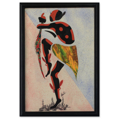" Signed African Batik Collage " by Emmanuel Atiemoh Yeboah