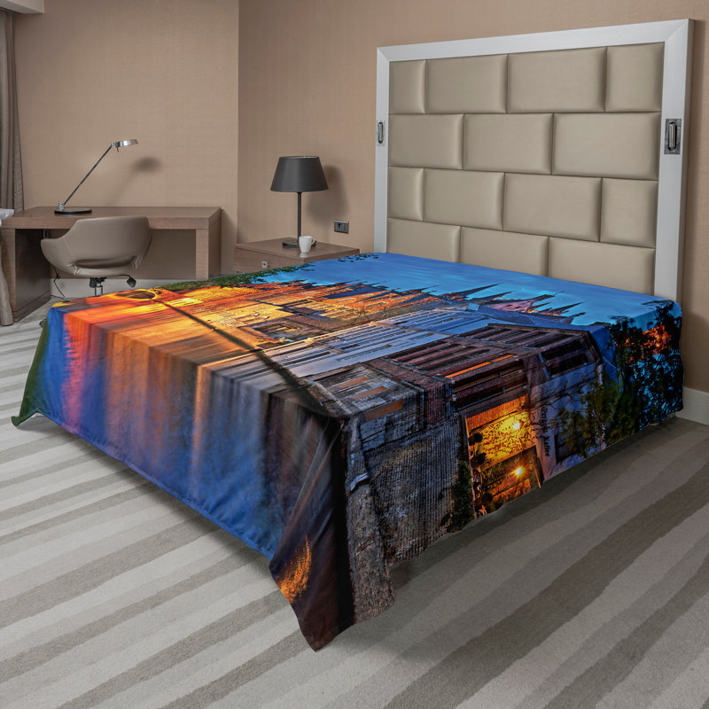 Multicolore Ambesonne, Drap plat de taille double