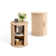 Round Fluted End Table With Sliding Tambour Door And Storage Shelf (Set Of 2)
