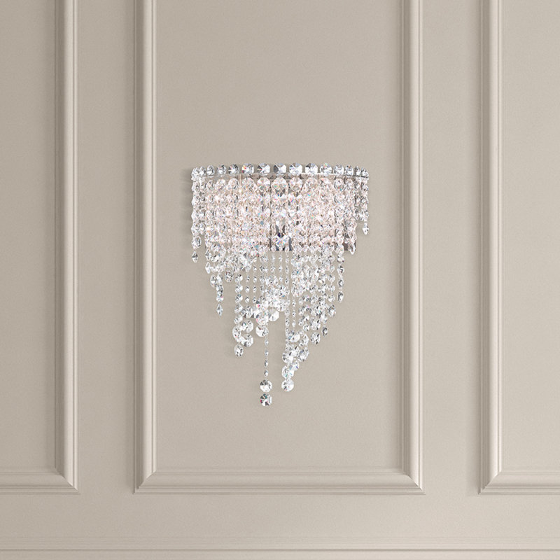 Chantant 4 Light 14in x 18in Wall Sconce in Polished Stainless Steel with Clear Radiance Crystals