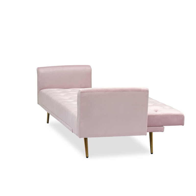 Queen 71'' Velvet Convertible Sofa, Pink Velvet