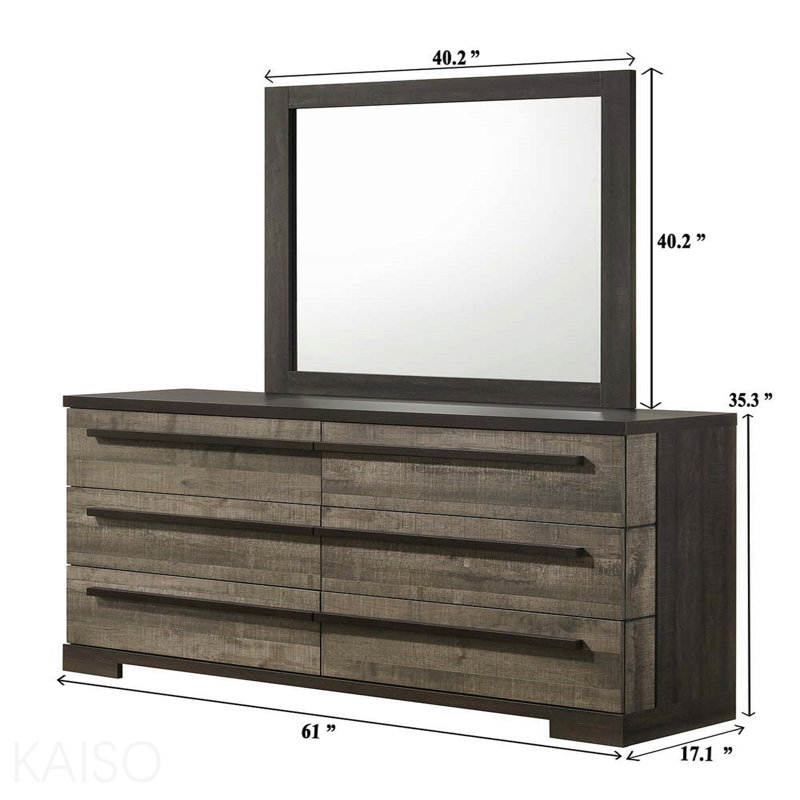 Mobilier de chambre à coucher 1pc, Ébène / Gris