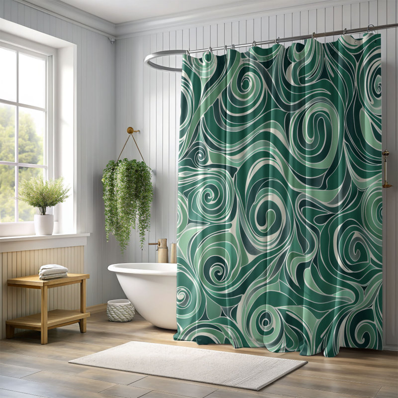 Rideau de douche Emerald Cascade - Premium, H 74 po x l 71 po