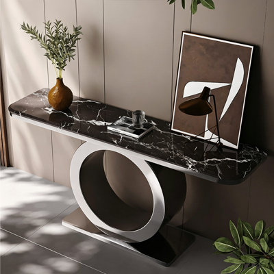 Console légère en pierre frittée de style luxueux.