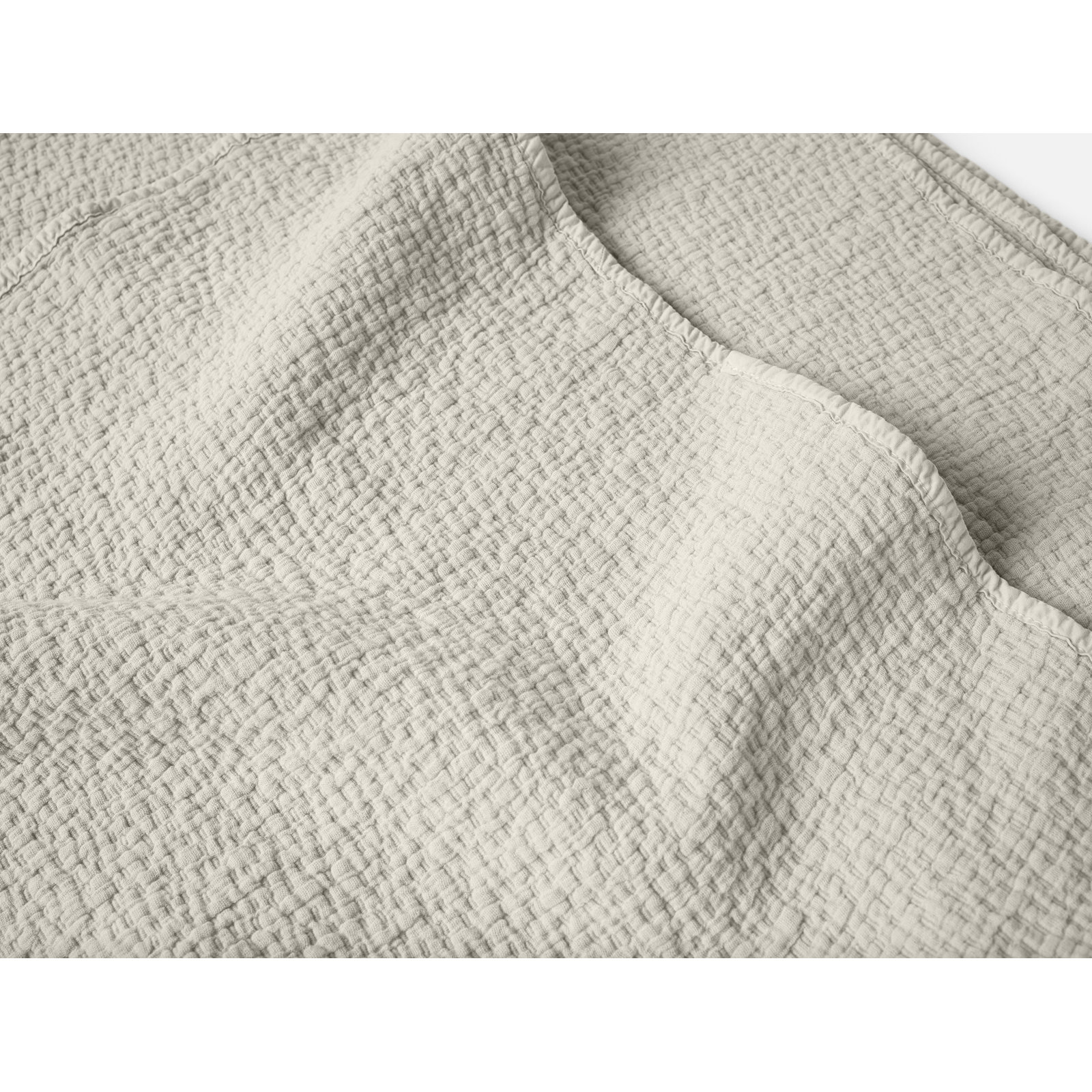 Cascade Cotton Coverlet, King Coverlet, Stone