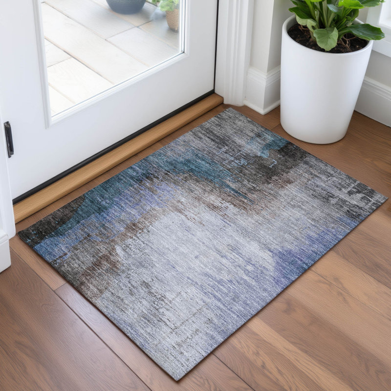 Machine Washable Indoor/Outdoor Xhevrie Brown Rug, Rectangle 1'8" x 2'6"