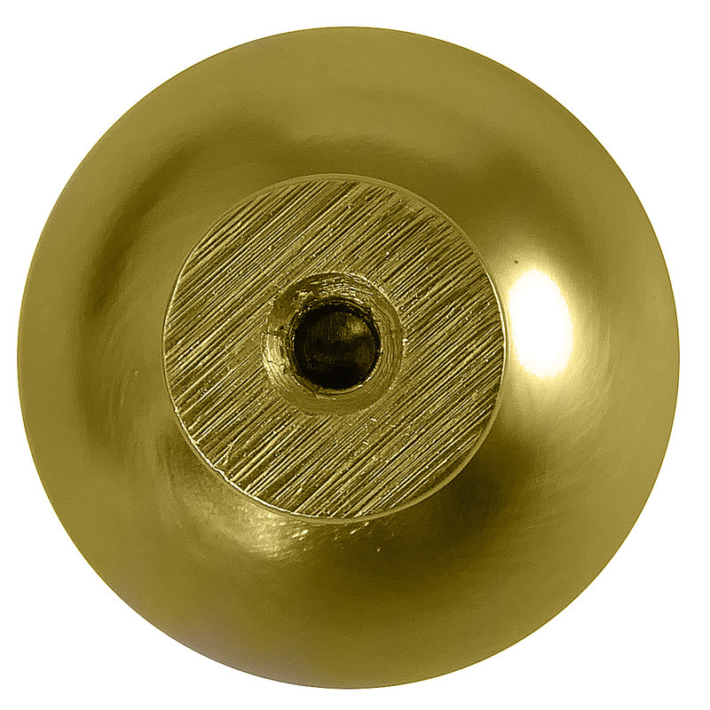 1 1/5" Diameter Round Knob, Matte Brushed Brass