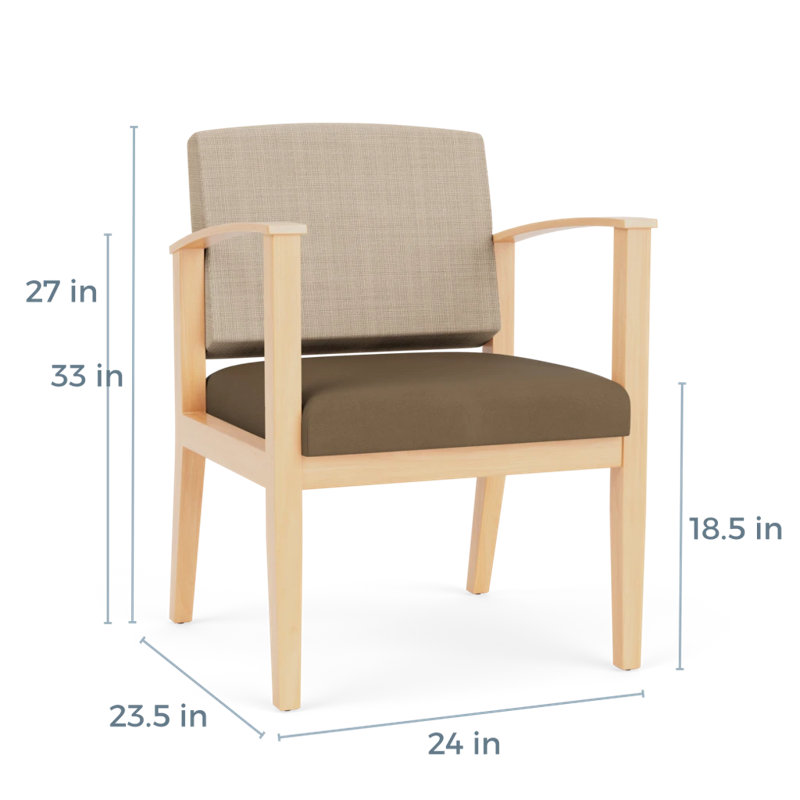 Chaise d’appoint ou d’invité amherst, Naturel, Chambray calcaire / Patriot Plus taupe