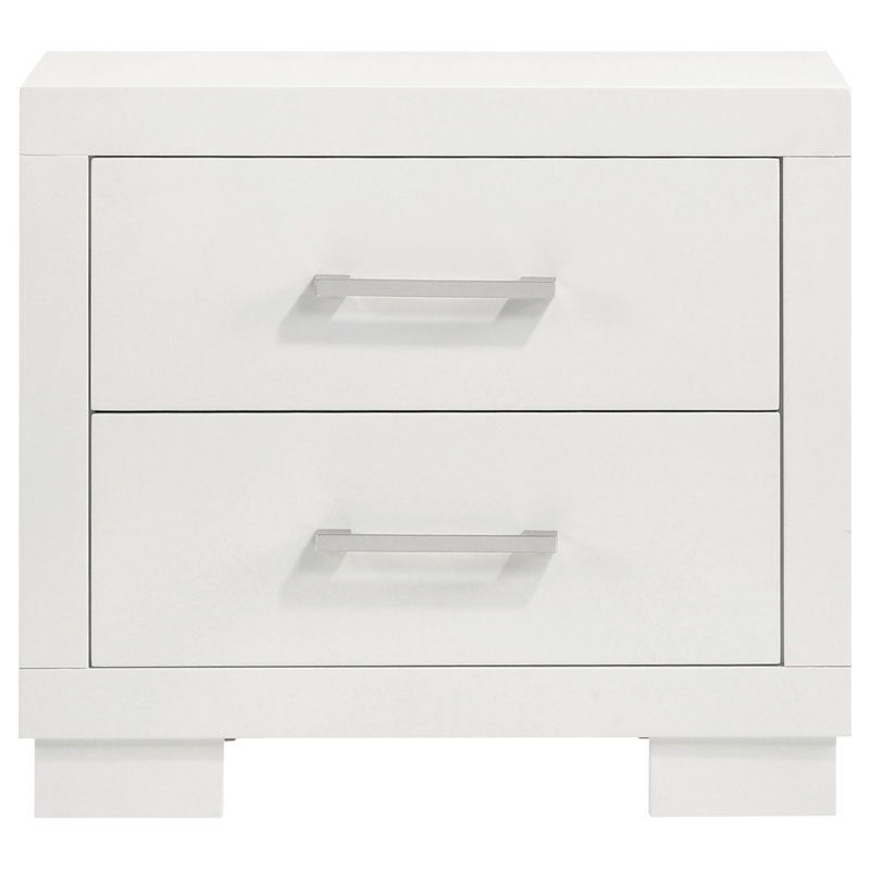 Table de chevet rectangulaire à 2 tiroirs en cuivre avec poignées barre