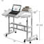 Bureau debout mobile à hauteur réglable - Poste de travail ergonomique à 2 niveaux pour bureau à domicile, petits espaces, tapis roulant sous le bureau, grand bureau, roulettes verrouillables - Blanc-1440334454