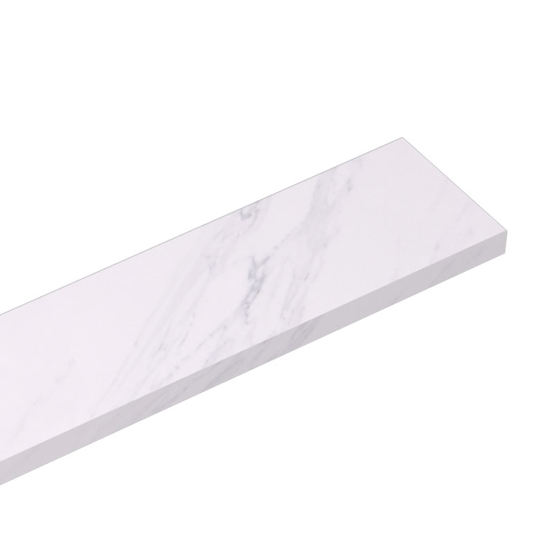 Splash 21,25 po en pierre reconstituée pour dessus de meuble-lavabo aspect marbre blanc