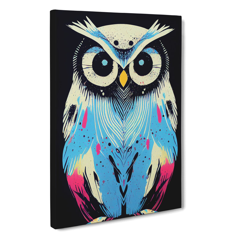 Paint Splashed Owl No.1 Abstract - Wrapped Canvas, 50cm H x 35cm W x 3cm D